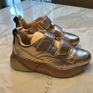 Rose Gold Stella McCartney Velcro Sneakers